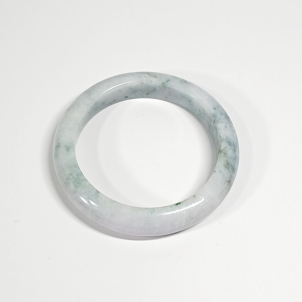 Smoky Light Green Jadeite Bangle 67mm Inner Jade 98.4g